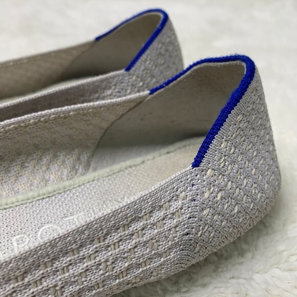 Rothy’s Women's White Gray Honeycomb The Point Toe Ballet Flats Size 9 - Picture 5 of 16
